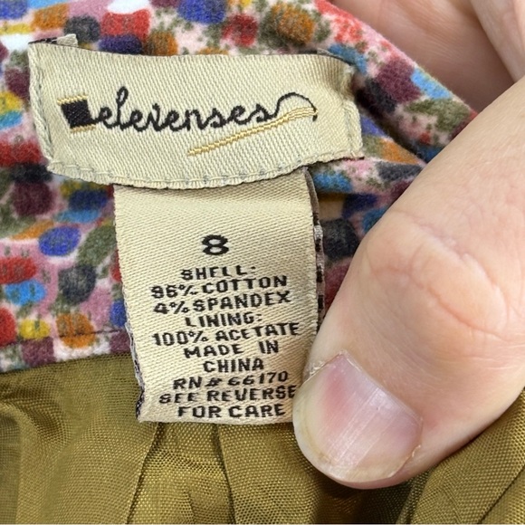 Elevenses Anthropologie Colorful Confetti Button-Front Velvet Mini Skirt Size 8 - Picture 6 of 8